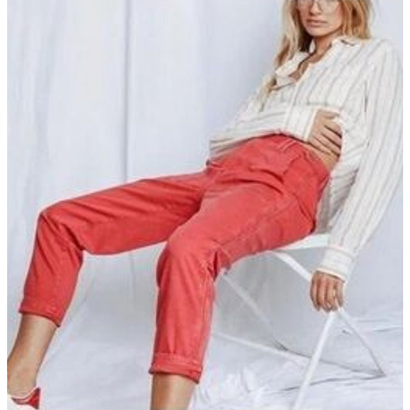 PISTOLA Erin High Rise Utility Crop Pant Straight Leg Patch Pocket NWT Sz 33 - Picture 2 of 8